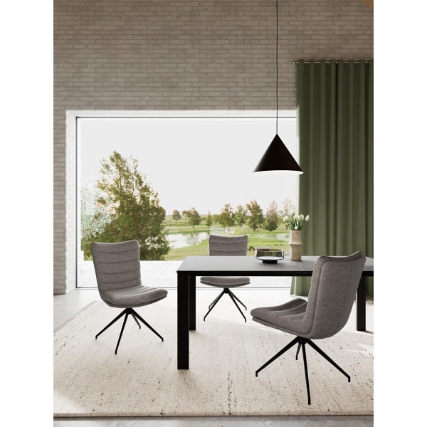 Actona Grafton krzesło tapicerowane obrotowe szare do jadalni ( Rozmiar: uniwersalny )