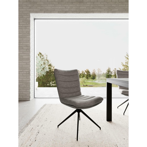 Actona Grafton krzesło tapicerowane obrotowe szare do jadalni ( Rozmiar: uniwersalny )