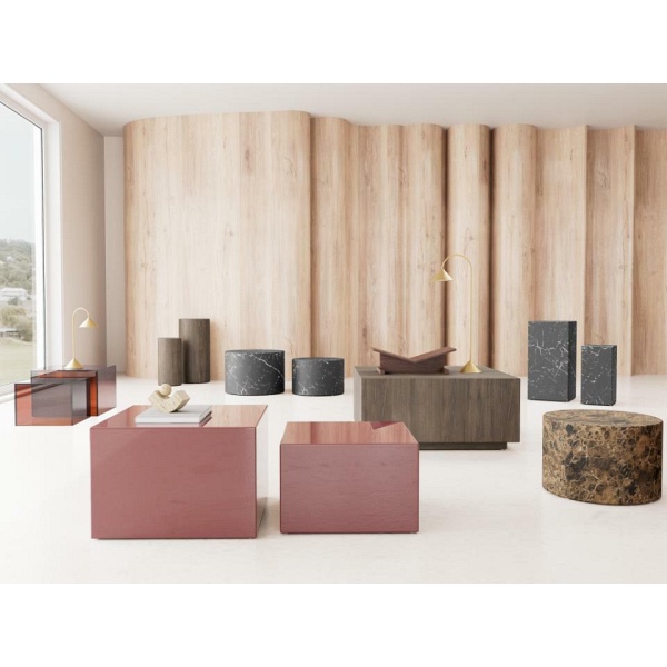 Actona Dice zestaw 2 stolików kawowych szklanych brązowych nowoczesnych ( Rozmiar: uniwersalny )