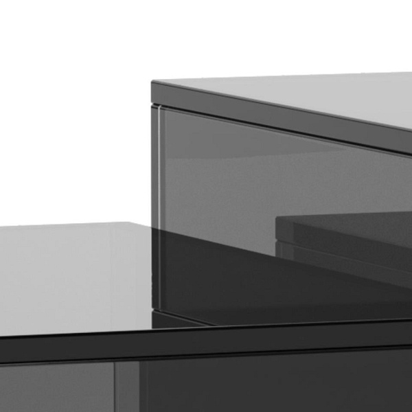 Actona Dice zestaw 2 stolików kawowych szklanych loft czarny 50x50 ( Rozmiar: uniwersalny )