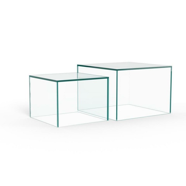 Actona Dice zestaw 2 stolików kawowych szklanych kwadratowych nowoczesny ( Rozmiar: uniwersalny )