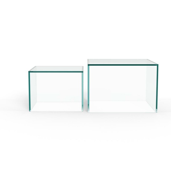Actona Dice zestaw 2 stolików kawowych szklanych kwadratowych nowoczesny ( Rozmiar: uniwersalny )