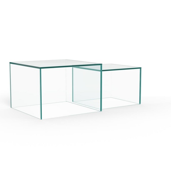 Actona Dice zestaw 2 stolików kawowych szklanych kwadratowych nowoczesny ( Rozmiar: uniwersalny )