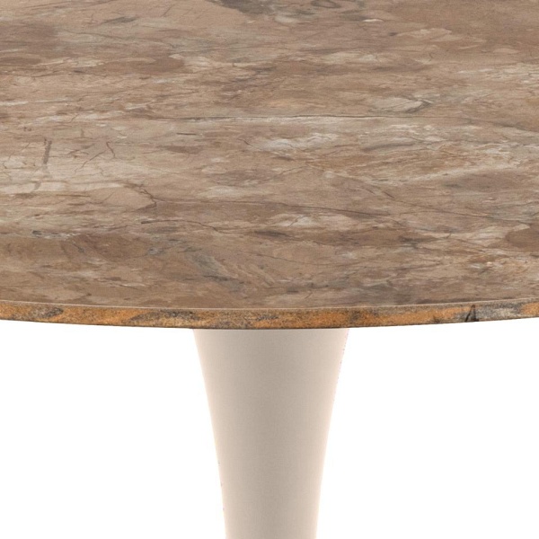 Stół okrągły Malta Actona 90 cm do jadalni ceramika brąz beż nowoczesny ( Rozmiar: uniwersalny )