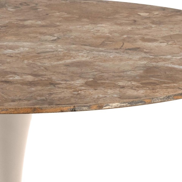 Stół okrągły Malta Actona 90 cm do jadalni ceramika brąz beż nowoczesny ( Rozmiar: uniwersalny )