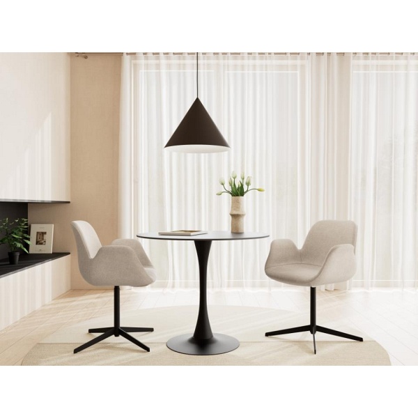 Krzesło Beth obrotowe do jadalni beżowe tapicerowane loft Actona ( Rozmiar: uniwersalny )