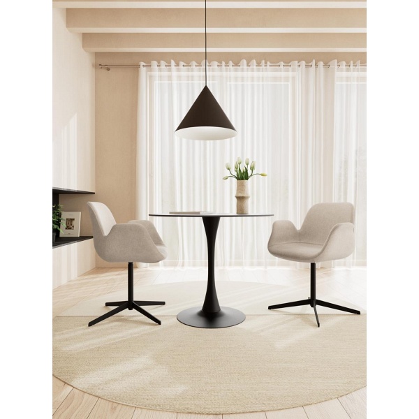 Krzesło Beth obrotowe do jadalni beżowe tapicerowane loft Actona ( Rozmiar: uniwersalny )