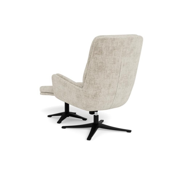 Fotel kubełkowy Suton rozkładany z podnóżkiem beżowy aksamit do salonu ( Rozmiar: uniwersalny )