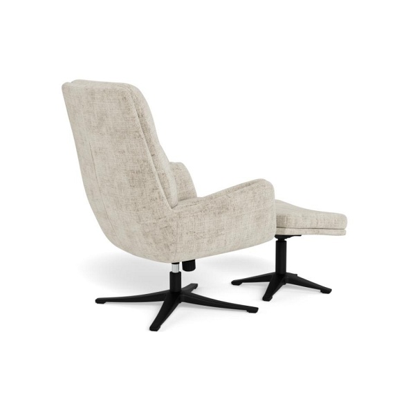 Fotel kubełkowy Suton rozkładany z podnóżkiem beżowy aksamit do salonu ( Rozmiar: uniwersalny )