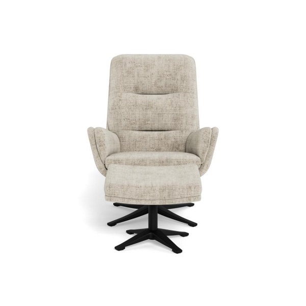 Fotel kubełkowy Suton rozkładany z podnóżkiem beżowy aksamit do salonu ( Rozmiar: uniwersalny )