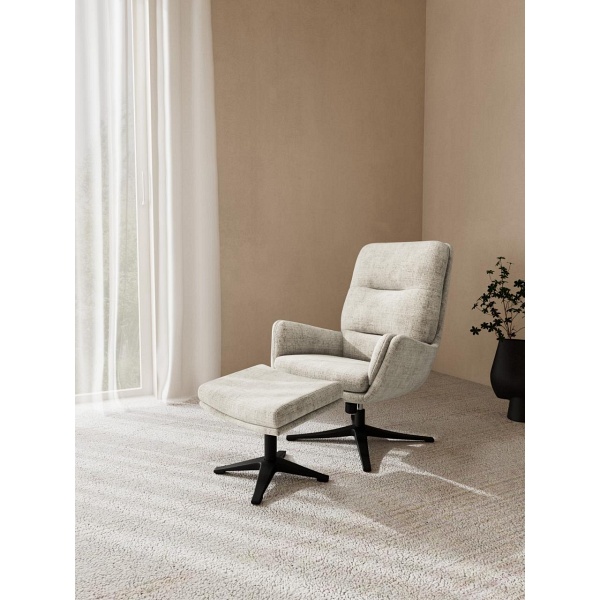 Fotel kubełkowy Suton rozkładany z podnóżkiem beżowy aksamit do salonu ( Rozmiar: uniwersalny )