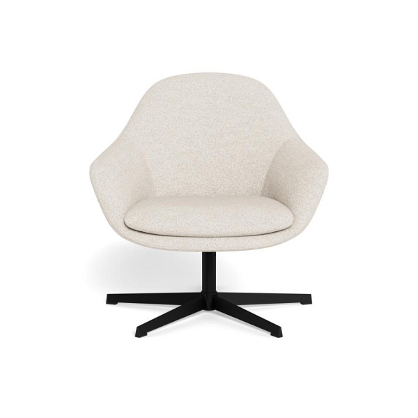 Fotel kubełkowy Claremore bouclé beżowy obrotowy nowoczesny do salonu ( Rozmiar: uniwersalny )