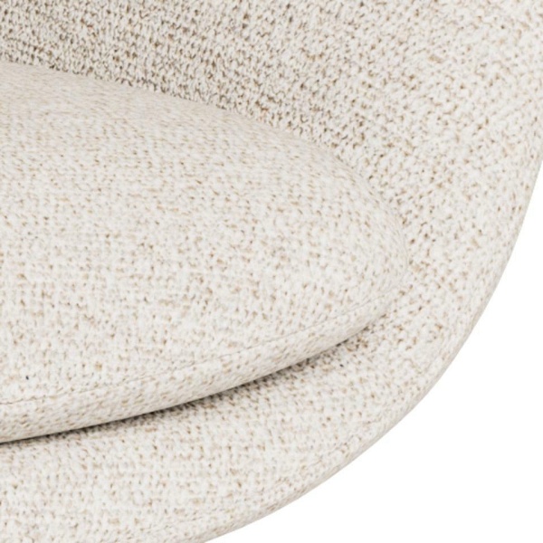 Fotel kubełkowy Claremore bouclé beżowy obrotowy nowoczesny do salonu ( Rozmiar: uniwersalny )