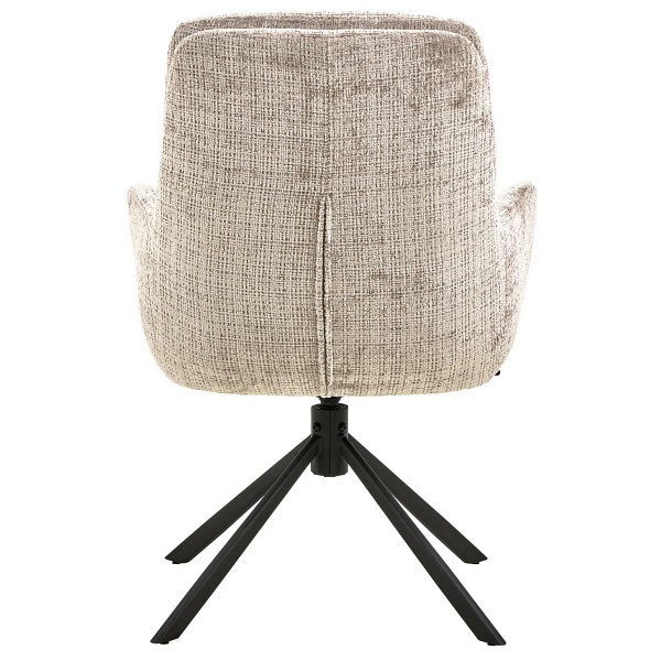 Krzesło obrotowe Edgar beżowe welurowe do jadalni z podłokietnikami ( Rozmiar: uniwersalny )