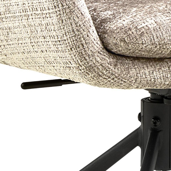 Krzesło obrotowe Edgar beżowe welurowe do jadalni z podłokietnikami ( Rozmiar: uniwersalny )