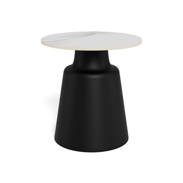 Stolik kawowy Santorini 45 cm biały okrągły nowoczesny do salonu ( Rozmiar: uniwersalny )