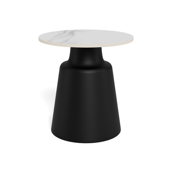 Stolik kawowy Santorini 45 cm biały okrągły nowoczesny do salonu ( Rozmiar: uniwersalny )