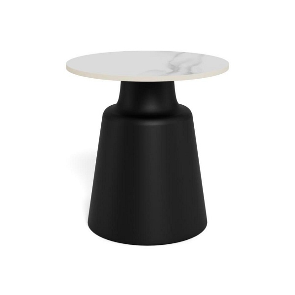 Stolik kawowy Santorini 45 cm biały okrągły nowoczesny do salonu ( Rozmiar: uniwersalny )