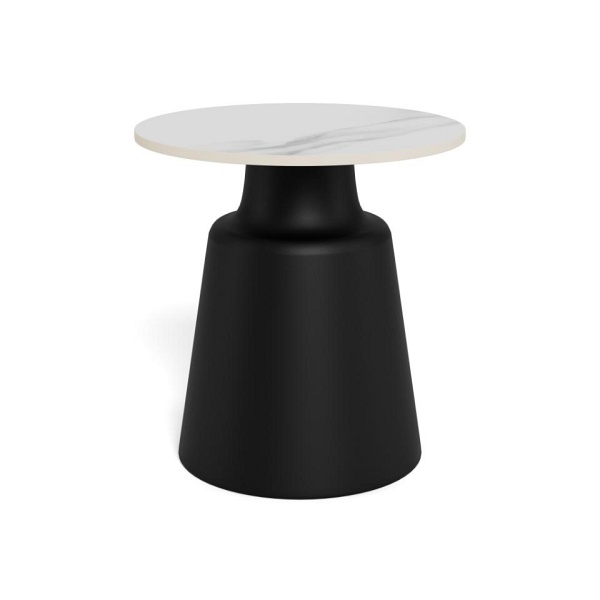 Stolik kawowy Santorini 45 cm biały okrągły nowoczesny do salonu ( Rozmiar: uniwersalny )