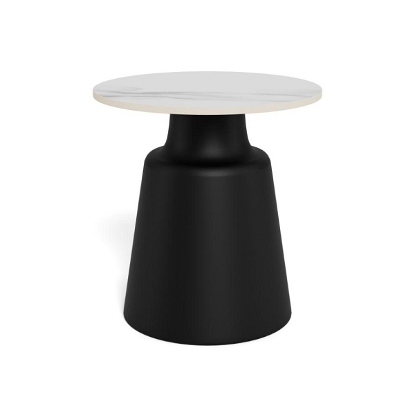 Stolik kawowy Santorini 45 cm biały okrągły nowoczesny do salonu ( Rozmiar: uniwersalny )