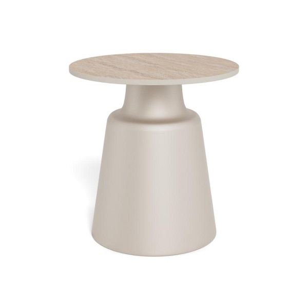 Stolik kawowy Santorini 45cm beżowy ceramiczny ( Rozmiar: uniwersalny )