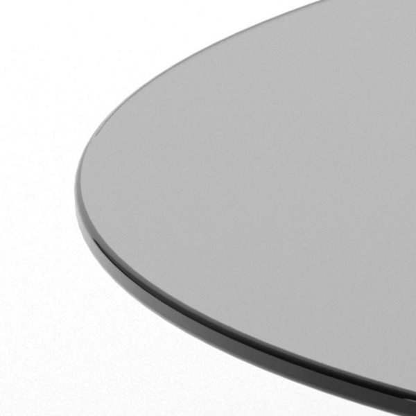 Stolik kawowy Samos 80 cm okrągły szklany dymiony czarny nowoczesny ( Rozmiar: uniwersalny )