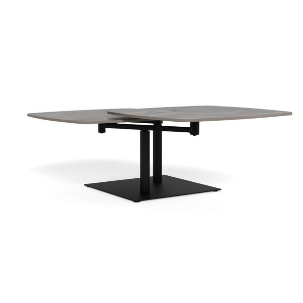 Stolik kawowy Carballo szary prostokątny loftowy z siedziskiem ( Rozmiar: uniwersalny )