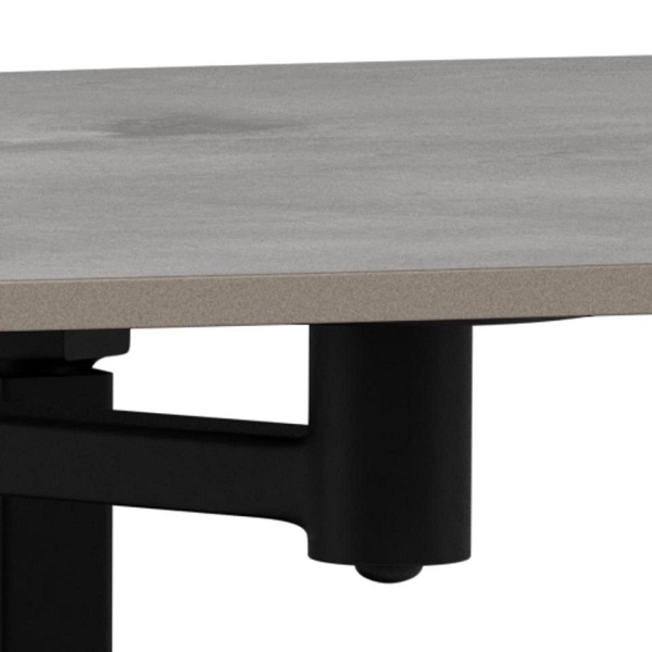 Stolik kawowy Carballo szary prostokątny loftowy z siedziskiem ( Rozmiar: uniwersalny )