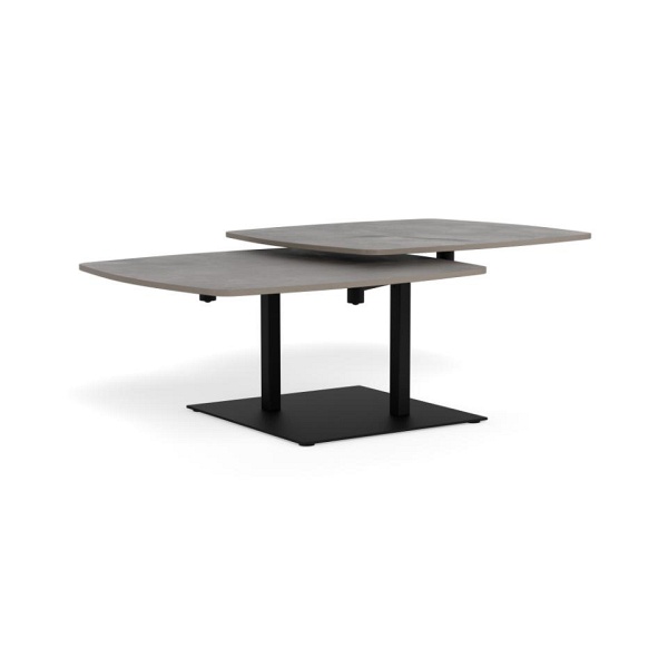 Stolik kawowy Carballo szary prostokątny loftowy z siedziskiem ( Rozmiar: uniwersalny )