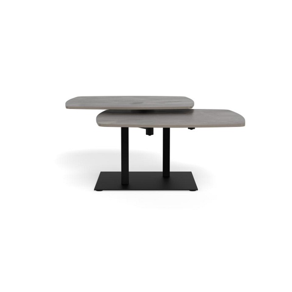 Stolik kawowy Carballo szary prostokątny loftowy z siedziskiem ( Rozmiar: uniwersalny )