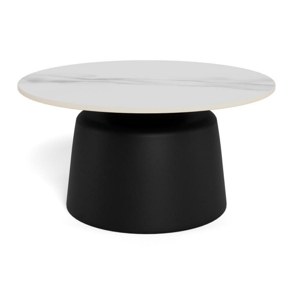 Stolik kawowy Santorini 70 cm okrągły biały ceramiczny do salonu ( Rozmiar: uniwersalny )