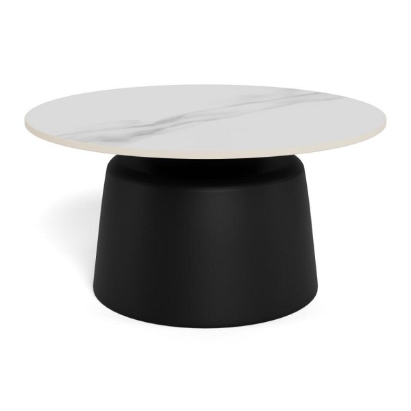 Stolik kawowy Santorini 70 cm okrągły biały ceramiczny do salonu ( Rozmiar: uniwersalny )