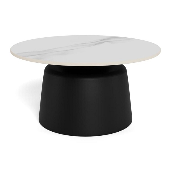 Stolik kawowy Santorini 70 cm okrągły biały ceramiczny do salonu ( Rozmiar: uniwersalny )