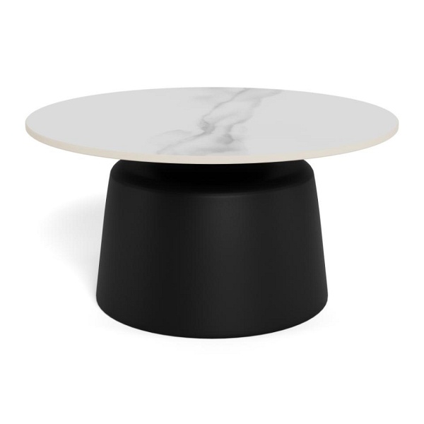 Stolik kawowy Santorini 70 cm okrągły biały ceramiczny do salonu ( Rozmiar: uniwersalny )