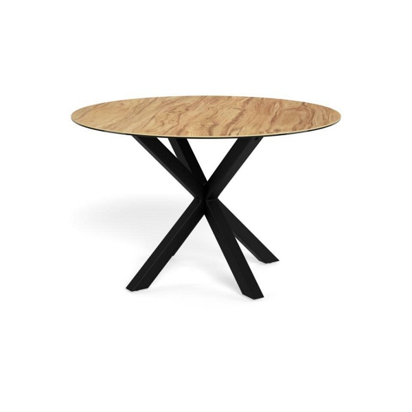 Stół okrągły Heaven 119 cm do jadalni nowoczesny dąb dziki/czarny ( Rozmiar: uniwersalny )