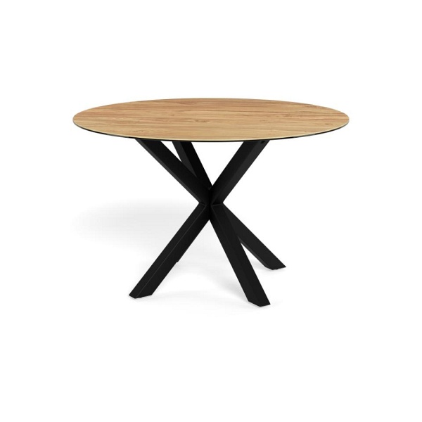 Stół okrągły Heaven 119 cm do jadalni nowoczesny dąb dziki/czarny ( Rozmiar: uniwersalny )