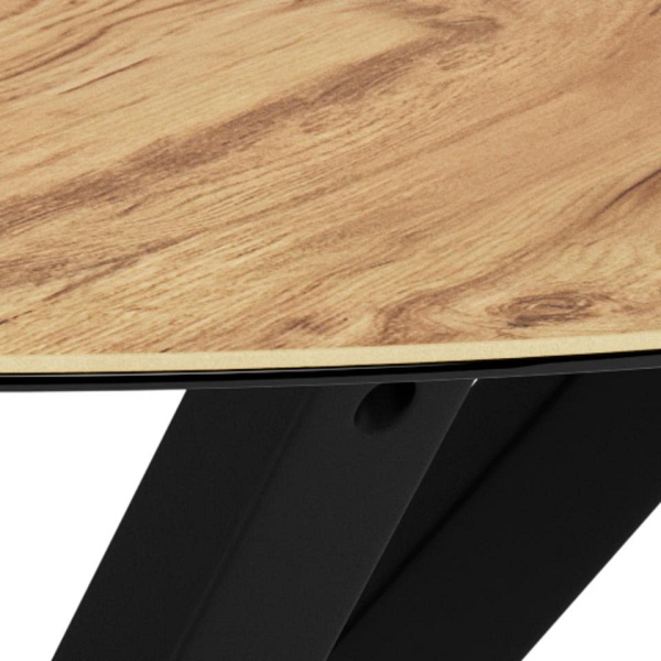 Stół okrągły Heaven 119 cm do jadalni nowoczesny dąb dziki/czarny ( Rozmiar: uniwersalny )