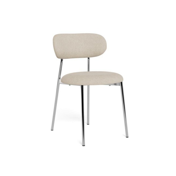 Krzesło Lyric beżowe tapicerowane do jadalni na chromowanych nogach ( Rozmiar: uniwersalny )
