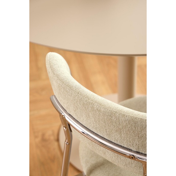 Krzesło Lyric beżowe tapicerowane do jadalni na chromowanych nogach ( Rozmiar: uniwersalny )