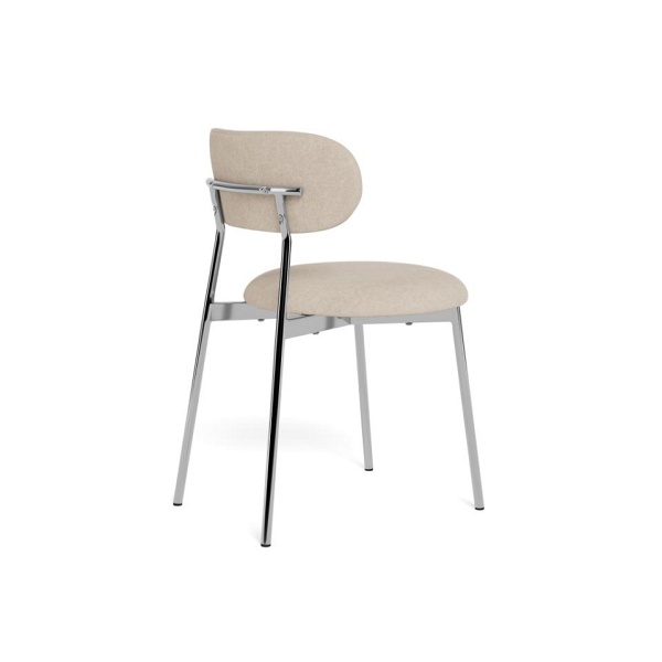Krzesło Lyric beżowe tapicerowane do jadalni na chromowanych nogach ( Rozmiar: uniwersalny )