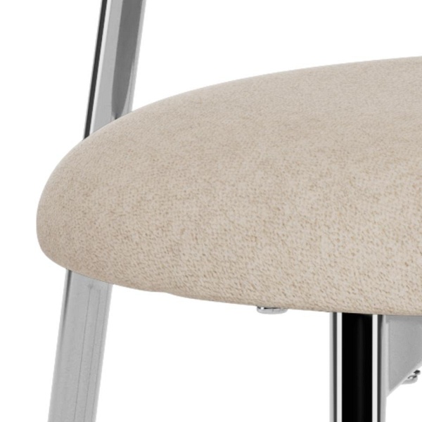 Krzesło Lyric beżowe tapicerowane do jadalni na chromowanych nogach ( Rozmiar: uniwersalny )
