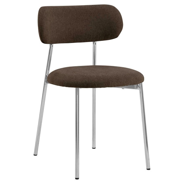 Krzesło Lyric Actona brązowe chromowane tapicerowane do jadalni ( Rozmiar: uniwersalny )