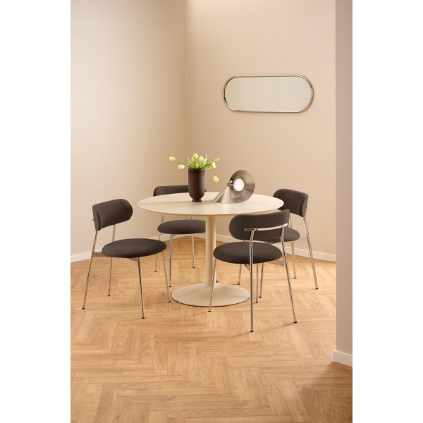 Krzesło Lyric Actona brązowe chromowane tapicerowane do jadalni ( Rozmiar: uniwersalny )