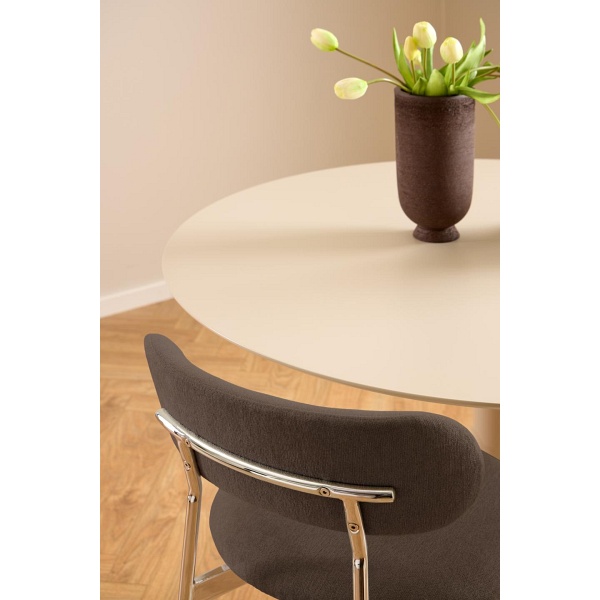 Krzesło Lyric Actona brązowe chromowane tapicerowane do jadalni ( Rozmiar: uniwersalny )