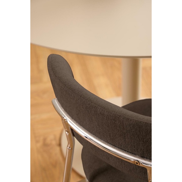 Krzesło Lyric Actona brązowe chromowane tapicerowane do jadalni ( Rozmiar: uniwersalny )
