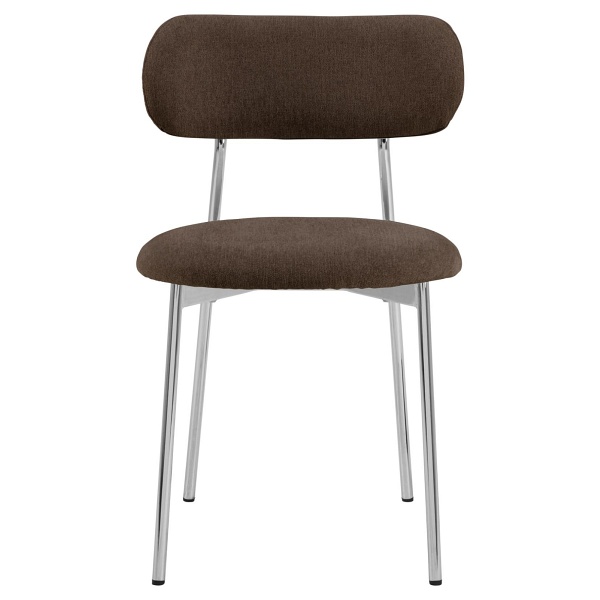 Krzesło Lyric Actona brązowe chromowane tapicerowane do jadalni ( Rozmiar: uniwersalny )