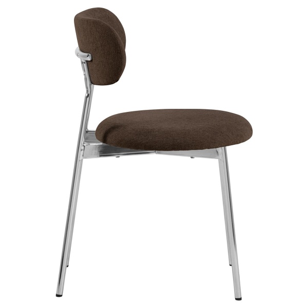 Krzesło Lyric Actona brązowe chromowane tapicerowane do jadalni ( Rozmiar: uniwersalny )