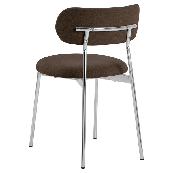 Krzesło Lyric Actona brązowe chromowane tapicerowane do jadalni ( Rozmiar: uniwersalny )