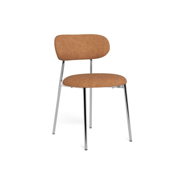 Krzesło Lyric Actona tapicerowane terakota chrom nowoczesne do jadalni ( Rozmiar: uniwersalny )