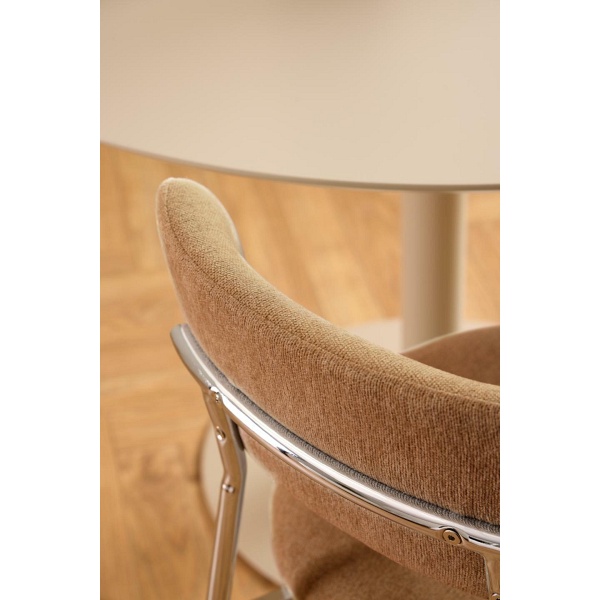 Krzesło Lyric Actona tapicerowane terakota chrom nowoczesne do jadalni ( Rozmiar: uniwersalny )